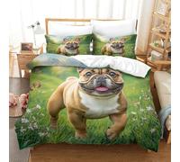 NTBSDVKDO 3 Pieces Soft Duvet Cover 3D Design Printed Cute Dog Quilt Covers Fashion Bedding Sets 2 Pillowcases Hidden Zipper Microfiber For Kids Teens Super King(260x220cm)