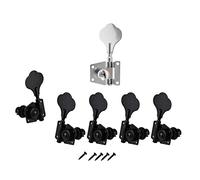 Ntcpefy 10Pcs Vintage Open Bass Guitar Tuning Keys Pegs Machine Heads Tuners - 5Pcs Silver & 5Pcs Black