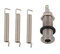 Ntcpefy 3Pcs Steel Guitar Tremolo Bridge Tension Springs & 1Pcs Guitar Jack Chrome Threaded Cylinder Jack Plug Sockets 1/4 Inch