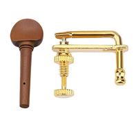 Ntcpefy 4Pcs 4/4 Size Violin Fiddle Tuning Peg Set with 4Pcs Violin Fine Tuners Gold Violin Parts String Adjusters Replacement
