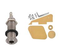 Ntcpefy Electric Guitar Jack Chrome Threaded & 1Set Cream Pickguard/Cavity/Switch Covers/Pickup Selector Plate/Bracket/Screws