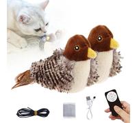 NTDMSFWM Simulated Chirping Bird Cat Toy Interactive Automatic Flappy Bird Toy Flapping Bird Cat Toys for Indoor Cats Rechargeable Cat Bird Flapping Toy(2pcs)