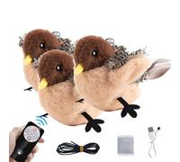 NTDMSFWM Simulated Chirping Pets Toy Cat Toys Rechargeable Flapping Bird Toy Flapping Bird Cat Toy Flapping Wings Cat Bird Toy Interactive for Indoor Cats(3pcs)