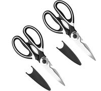 NTEK 2 Pcs Kitchen Scissors, Stainless Steel Kitchen Shear with Cover, Kitchen Scissors Heavy Duty Meat Scissors, Sharp Cooking Scissors for Meat Chicken Fish Nut Vegetable Herb, Bottle Opener