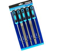 NTEK 5pc 8" Inch Engineers File Set, Professional Metal Files Include Half-Round Rasp, Flat File, Half-Round File, Round File, Triangular File, Suitable for Metal Working & Wood Working