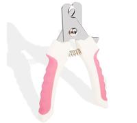 NTEK Dog & Cat Nails Clippers, Safety Guard to Avoid Over-Cutting, Suitable for Pets, Dogs, Puppy, Cats, Kitten Nails & Claws, Kittens and Animals Pet Nail Clipper Home Use (Small, Pink & White)