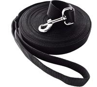 NTEK Dog Training Lead Long Line 3M / 100M-Heavy Duty Nylon Rope Leash with Padded Handle for Large Medium Small Dogs-Extra Long Recall Lead for Puppy Obedience Walking Tracking (BLACK, 3M)