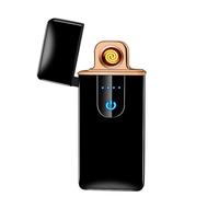 NTEK Electric Lighter Windproof | Ultra-Premium USB Rechargeable Plasma Lighter | Ultra-Thin Windproof Flameless Touch Switch | Mini Electric Lighters | Pocket Cigarette Lighter (BLACK)