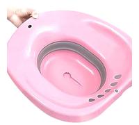 NTEK Foldable Sitz Bath for Toilet, Portable Seat Sitz Bath Basin for Hemorrhoids, Portable Bidet BPA Free Temperature Resistant, Fits Universal Toilets and Commode Chair (Pink)