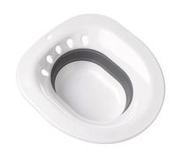 NTEK Foldable Sitz Bath for Toilet, Portable Seat Sitz Bath Basin for Hemorrhoids, Portable Bidet BPA Free Temperature Resistant, Fits Universal Toilets and Commode Chair (White)