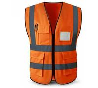 NTEK Hi Vis Vests & Jackets Set - High Visibility Safety Vests with Reflective Strips, Rail Orange, Universal Size, for Men & Women - Ideal for Construction, Car, Outdoor & Emergency Use