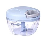NTEK Multi-Functional Manual Food Chopper | Pull Cord Manual Chopper | Pull String to Slice Vegetables | Curved Stainless Steel Removable Blades Non-Slip Base Food Chopper (500 ML, Blue)