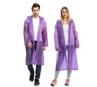 NTEK Rain Poncho Waterproof Raincoat | Reusable Rain Poncho | Rain Coat with Hoods and Sleeves | Emergency Rainwear | Lightweight Eva Rainwear | Rain Ponchos for Men and Women Adults Unisex.
