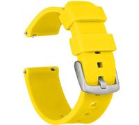 NTEK Silicone Rubber Watch Bands, Quick Release Sport Watch Replacement Straps, Universal Smart Watch Band, Buckle Smart Watch Straps Sport Watchbands Wrist Straps for Men Women (20 MM, YELLOW)