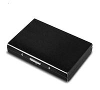 NTEK Slim Aluminum RFID Card Holder, Ultra-Thin Stainless Steel Card Wallet, Men Credit Card Holder Wallet, Men & Women Best Card Protector with 6 Slots (Black)