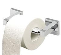 NTEK Square Wall Mounted Toilet Roll Holder, Traditional Toilet Paper Holder, Tissue Roll Paper Dispenser Hanger Rack Bar Wall Mount High Shine Polished Chrome Plated Finish Screws & Fittings