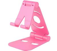 NTEK Universal Adjustable Mobile Phone Holder | Plastic Phone Stand Desk Tablet Folding Stand | Mobile Holder Phone Stand, Folding | Foldable Phone Stand for Desk | Mobile Phone Holder Dock (PINK)