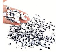 NTEK Wiggle Googly Eyes Self Adhesive, Round Black White Sticky Wobbly Eyes Plastic Craft Eyes, Googly Wobbly Wiggly Stick-on Eyes Children Kid Craft Arts (7MM, PACK OF 300)
