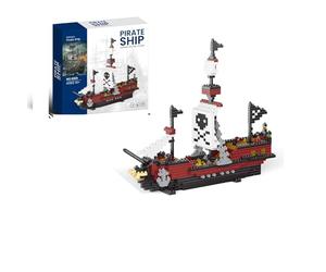 NTEVXZ Pir-ate Ship Building Blocks, Pir-ate Building Toys, Ship DIY Building Blocks, 3D Toy DIY Set Children's Birthday Gift, New Year Gift