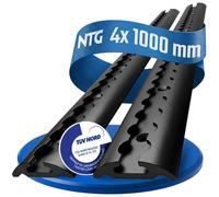 NTG Airline Track 4 PCS 1 m / 1000 mm Semi-Circular Aluminium -TÜV Certified- Saver Set Trailer Accessory Load Securing Aluminium Track for Truck, Car, Van, RV - with Drill Holes, Black Anodized