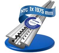 NTG Aluminium Airline Rail, for Intaking, Retractable as Floor Profile, Load Securing for Trucks and Motorhomes, Drilled Lashing Rail, Anodised Silver (1 x 2 Metres)