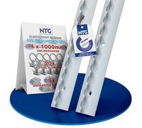 NTG Aluminium Airline Rail Round Semicircular Shape with Holes - TÜV Certified - Economy Set Selection - Load Securing | Trucks, Motorhomes, Vans and Trailers | Silver Anodised (LS.B25-1000.SET1.4)