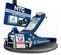 NTG Hydraulic Trolley Jack 3T | TÜV Certified | 75-505mm Lifting Height | with Double Cylinder Flat for SUV & Deep Cars Car Utility Jack 3T 3 Tonnes [EXTRA STABLE 35.2 KG]
