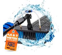 NTG Telescope Washing Brush - Robust Telescopic Brush for Windows, Conservatories & Solar Systems - 4.6 m or 7 m Length with Water Connection & Soap Dispenser for Effective PV System Cleaning