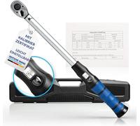 NTG Torque Wrench Car 1/2 Inch 40-210 Nm with Calibration Certificate Reversible Ratchet with Ergonomic Grip Click Mechanism and Case Precise Adjustable for Car Workshop Tyre Change