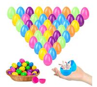 NTGFU 72PCS Easter Plastic Eggs Fillable- Easter Decor Colorful Eggs Bulk Large Empty Eggshells Fill for Easter Egg Hunt Filling Treats Party Favor Easter Basket Stuffers Classroom Prize- 2.4in/6.2cm