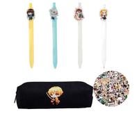 NTGFU Cartoon Gel Pens Stationery Set, Gel Pens Pencil Case Storage Pouch with 25 PCS Stickers for Fans Gifts Adult Kids Gel Pen Set