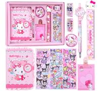 NTGFU Cute Stationery Set, Kawaii Stationery School Supplies Includes Cartoon Notebook Pen Badge Stickers Ruler and Tapes, Christmas Stationery Birthday Gifts for Girls Boys Kids