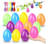 NTGFU Ea Easter Egg Decorations 3.5In(9cm)- 36PCS Large Easter Hanging Eggs for Trees Bulk with Hinge Fillable Colorful Plastic Eggs for Easter Hunt Filling Treat Party Favor Easter Basket Stuffers