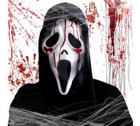 NTGFU Scream Mask, Scream Costume, Ghostface Mask, Horror Mask, Halloween Mask, Horror Mask, Halloween Mask, Horror, Scream Mask Blood, Ghostface for Halloween Party, Cosplay, Role Play