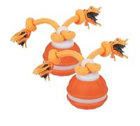 NTHFECG Interactive Dog toy, Dog Toy Ball With 2 Chew Ropes, Toy For Dogs To Combat Boredom, Electric USB Rechargeable Dog Ball, Ideal For Small Dogs And Puppies (Orange-2)