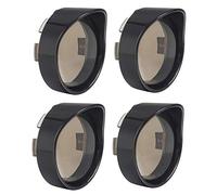 NTHREEAUTO 4PCS Bullet Smoked Turn Signals Lens Cover with Black Visors Bezels Compatible with Harley Dyna Sportster Softail Street Glide Road King