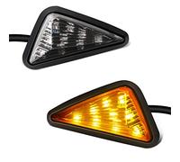 NTHREEAUTO Flush Mount Smoked LED Turn Signal Light, 12V Motorcycle Amber Indicators Compatible with Honda CBR, Yamaha YZF, Kawasaki, Suzuki GSXR