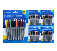 NTI 50 x Permanent Markers Pack Assorted Multicolour Fine Point Tips School College Pens Set Home Office Stationery DIY Craft Drawing Art Writing UK FREE P&P