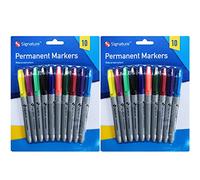 NTI 10 | 20 | 50 x Permanent Markers Pack Assorted Multi-Colour Fine Point Tips School College Pens Set Home Office Stationery DIY Craft Drawing Art Writing UK FREE P&P (20 MARKERS)
