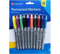 NTI 10 | 20 | 50 x Permanent Markers Pack Assorted Multi-Colour Fine Point Tips School College Pens Set Home Office Stationery DIY Craft Drawing Art Writing UK FREE P&P (10 MARKERS)