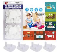 NTI 10 x ELPINE by Marksman Electrical Plug | Socket Protector Baby Shock Safety Main Covers Security 3 Pin Home & School Child Proof Outlet GAURD White Proofing Cap with Tight Grip UK Free P&P