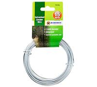 Nti 20 x Meter Garden Wire Galvanised Green Plant Tie Home Thick Silver Thin Metal Decking Fencing Outdoors Indoor General Purpose Line Twist Coated UK FREE P&P (1.6mm x 15m Galvanised Silver Wire)