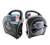 NTI 20M ELPINE 2 Way Water Proof IP54 Grade Cable Extension Reel HD Lead Gang Mains Electrical SOCKETS Home Office Work Industrial DIY Safety Thermal Cut-Out UK Free P&P, Black & Grey