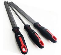 NTI 3pc Tool Zone Carbon Steel Rasp File Set | Carpenter | Wood | Hand Tools | Flat | Half | Round | 12.4 Inch Length | Workshop | Garage | Woodworking | Soft Grip | Construction | DIY | UK Free P&P