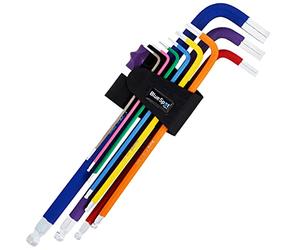 NTI 9 Pcs BlueSpot Extra Long Colour Coded | Ball End | Hex Allen Keys Set | 1.5-10mm | Metric | Diamond Headed | Anti-Slip | Power & Hand Tools | DIY | UK Free P&P