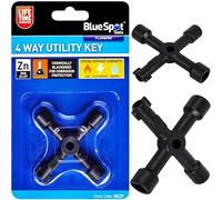 NTI BlueSpot Professional Universal 4 Way Utility Key Tool Radiator DIY Gas Electric Water Service Cabinets Plumbing Multipurpose Multi Functional Workshop Hand Tools UK Free P&P