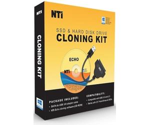 NTI Cloning Kit | NEW Version 7 of NTI Cloning Software | Best for SSD and HDD Upgrades | Software via Download | SATA-to-USB Adapter Included for 2.5" SSD and HDD