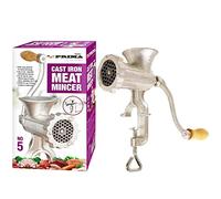 NTI No.5 Professional Prima | Traditional CAST Iron Meat Mincer | Manual Grinder Heavy Duty | Beef | Chicken | Sausage | Mince Maker Stuffer Kitchen Shops Restaurants CANTEENS UK Free P&P, Silver
