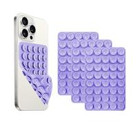 NTidea 2 Pack Double Sided Silicone Suction Cup Phone Case Mount, Hands-Free Silicon Phone Grip with Higher Suction Power for Selfies and Videos, Non Slip Phone Accessories, Purple