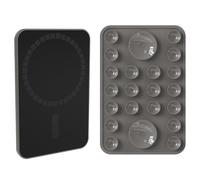 NTidea Magnetic Phone Case Mount with 2 Big Silicone Suction Cup for Mag Safe, Hands-Free Silicon Phone Holder Snap with Higher Suction Power for Selfies and Videos, Non Slip Phone Accessories, Gray